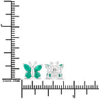 0.88 Carat Genuine Emerald .925 Sterling Silver Earrings