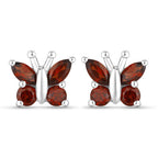 1.28 Carat Genuine Garnet .925 Sterling Silver Earrings