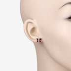 1.28 Carat Genuine Garnet .925 Sterling Silver Earrings