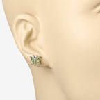 1.00 Carat Genuine Peridot .925 Sterling Silver Earrings