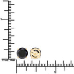 3.84 Carat Genuine Black Diamond 14K Yellow Gold Earrings