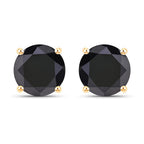 4.30 Carat Genuine Black Diamond 14K Yellow Gold Earrings