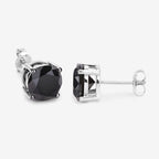 4.25 Carat Genuine Black Diamond 14K White Gold Earrings