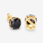 4.91 Carat Genuine Black Diamond 14K Yellow Gold Earrings