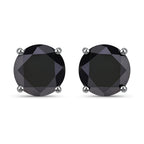 3.08 Carat Genuine Black Diamond 14K White Gold Earrings