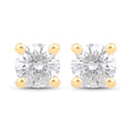 0.23 Carat Genuine White Diamond 10K Yellow Gold Earrings
