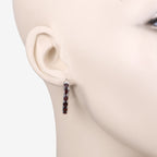 4.00 Carat Genuine Garnet .925 Sterling Silver Earrings