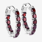 4.00 Carat Genuine Garnet .925 Sterling Silver Earrings