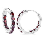4.00 Carat Genuine Garnet .925 Sterling Silver Earrings