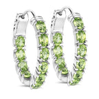 3.40 Carat Genuine Peridot .925 Sterling Silver Earrings