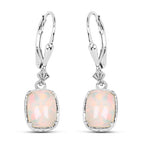 2.52 Carat Genuine Ethiopian Opal .925 Sterling Silver Earrings