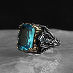 925 Sterling Silver Blue Topaz Stone Ring