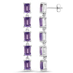 5.50 Carat Genuine Amethyst .925 Sterling Silver Earrings