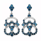 4.84 Carat Genuine London Blue Topaz .925 Sterling Silver Earrings