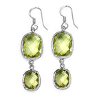 25.74 Carat Genuine Lemon Quartz .925 Sterling Silver Earrings