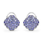 3.14 Carat Genuine Tanzanite .925 Sterling Silver Earrings