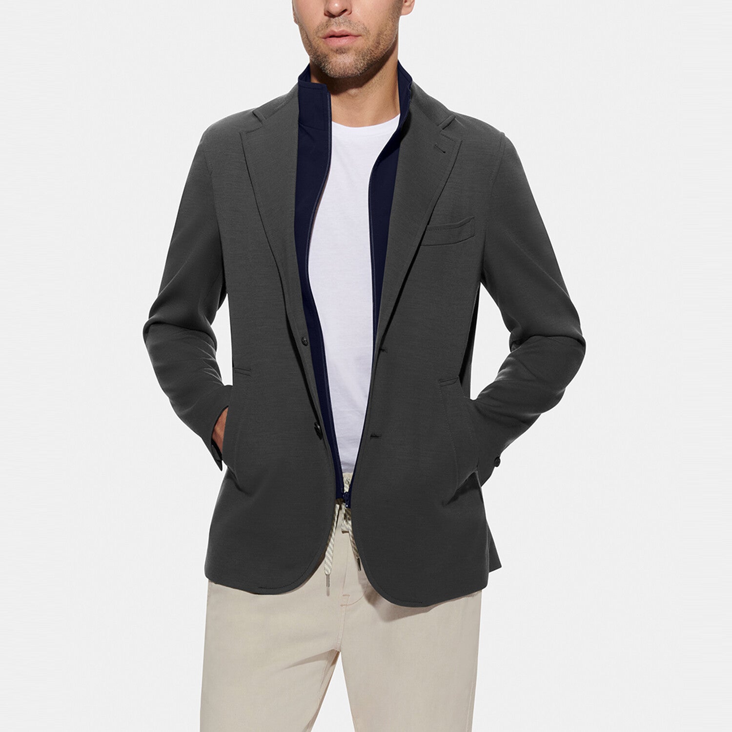 Lightweight Jersey Blazer // Charcoal