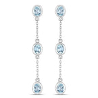 2.16 Carat Genuine Blue Topaz .925 Sterling Silver Earrings
