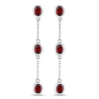 2.70 Carat Genuine Garnet .925 Sterling Silver Earrings