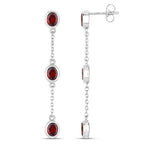 2.70 Carat Genuine Garnet .925 Sterling Silver Earrings