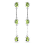 2.10 Carat Genuine Peridot .925 Sterling Silver Earrings
