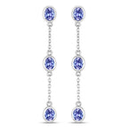 1.98 Carat Genuine Tanzanite .925 Sterling Silver Earrings