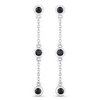 0.66 Carat Genuine Blue Sapphire .925 Sterling Silver Earrings