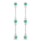 0.60 Carat Genuine Emerald .925 Sterling Silver Earrings