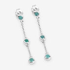 0.60 Carat Genuine Emerald .925 Sterling Silver Earrings