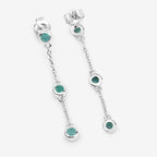 0.60 Carat Genuine Emerald .925 Sterling Silver Earrings