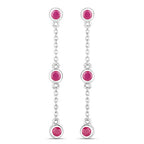 0.78 Carat Genuine Ruby .925 Sterling Silver Earrings