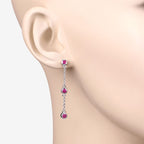 0.78 Carat Genuine Ruby .925 Sterling Silver Earrings