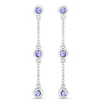 0.60 Carat Genuine Tanzanite .925 Sterling Silver Earrings