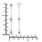 0.60 Carat Genuine Tanzanite .925 Sterling Silver Earrings