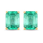 2.75 Carat Genuine Ethiopian Emerald 14K Yellow Gold Earrings