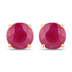 0.86 Carat Genuine Ruby 14K Yellow Gold Earrings