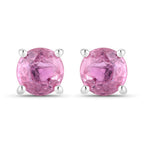 1.30 Carat Genuine Pink Sapphire 10K White Gold Earrings