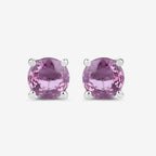 1.30 Carat Genuine Pink Sapphire 10K White Gold Earrings
