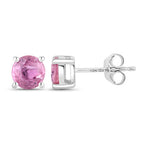 1.30 Carat Genuine Pink Sapphire 10K White Gold Earrings