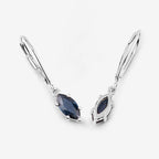1.20 Carat Genuine Blue Sapphire 10K White Gold Earrings