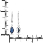 1.20 Carat Genuine Blue Sapphire 10K White Gold Earrings