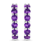 1.20 Carat Genuine Amethyst .925 Sterling Silver Earrings