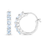 1.20 Carat Genuine Aquamarine .925 Sterling Silver Earrings