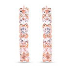 1.08 Carat Genuine Morganite .925 Sterling Silver Earrings