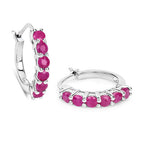 1.56 Carat Genuine Ruby .925 Sterling Silver Earrings