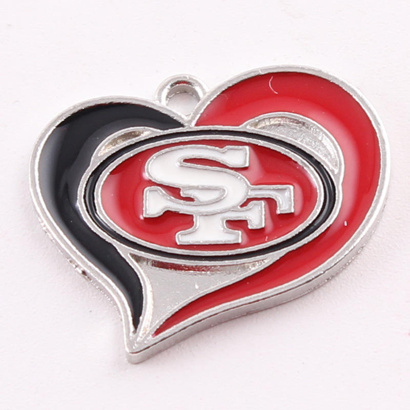 Football Team Logo Heart Earrings –  Game Day Accessories & Gift for Sports Fan