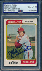 1974 Topps Mike Schmidt Phillies Card #283 Signed PSA/DNA GEM MINT 10 190440