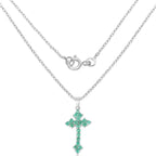 2.00 Carat Genuine Zambian Emerald .925 Sterling Silver Pendant