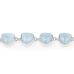 25.90 Carat Genuine Aquamarine .925 Sterling Silver Bracelet