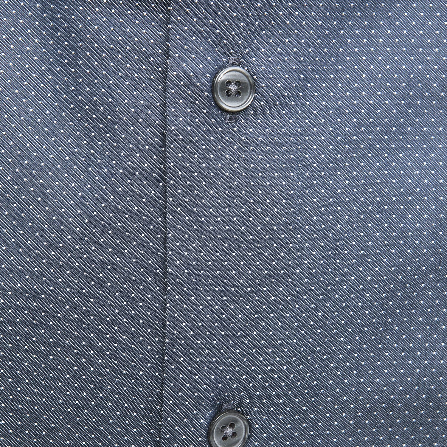 Hank Slim Medium Collar Shirt // Navy + White